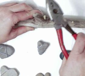 diy nautical decor heart rocks and sea glass mobile, crafts, landscape, seasonal holiday decor