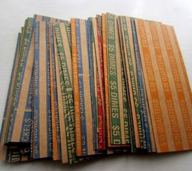 recycled coin wrapper paper flowers, crafts, repurposing upcycling