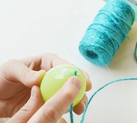diy twine eggs, crafts, easter decorations, seasonal holiday decor