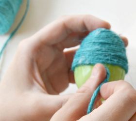 diy twine eggs, crafts, easter decorations, seasonal holiday decor