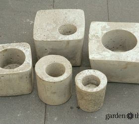 make your own concrete planters from recycling, concrete masonry, gardening, how to, repurposing upcycling
