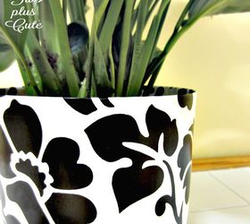 diy cachepot from shelf liners, container gardening, gardening, repurposing upcycling