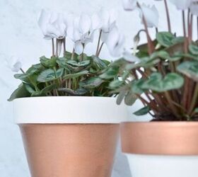 copper dipped planter pots, container gardening, crafts