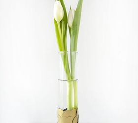 diy gold scalloped vase, container gardening, crafts