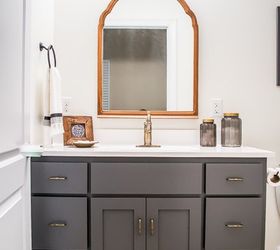 farmhouse inspired bathroom makeover, bathroom ideas, home improvement, small bathroom ideas