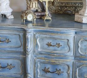 a blue french provincial dresser, chalk paint, painted furniture