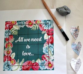 diy map love hearts, crafts, decoupage, wall decor