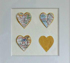 diy map love hearts, crafts, decoupage, wall decor