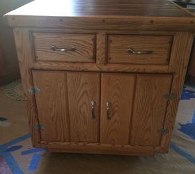 a little and thrifty kitchen island on wheels, kitchen design, kitchen island, painted furniture