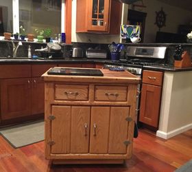 a little and thrifty kitchen island on wheels, kitchen design, kitchen island, painted furniture