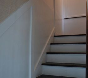 how i added faux board and batten to our stairwell, diy, flooring, foyer, home maintenance repairs, stairs