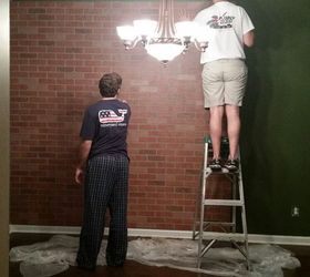 faux brick wall, diy, wall decor