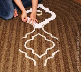 how to stencil paint carpet, crafts, how to, reupholster