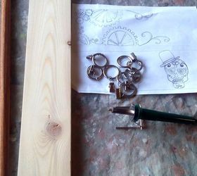 steampunk wood burned hat rack, how to, organizing, wall decor