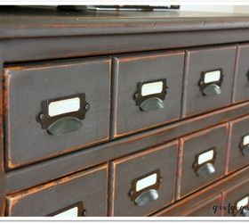 creating a faux card catalog, painted furniture