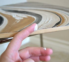 marbled chair makeover, decoupage, painted furniture