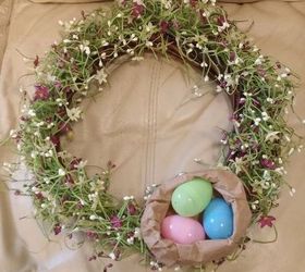 easter tweak on a garage sale find wreath, crafts, easter decorations, seasonal holiday decor, wreaths