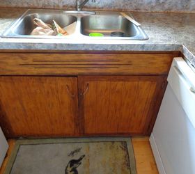 refinish ugly maple cubboards, doors, kitchen cabinets, kitchen design, painting, rustic furniture, Finished sink cupboard