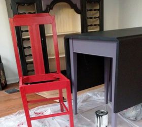 inlay stencil table, painted furniture