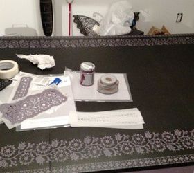 inlay stencil table, painted furniture