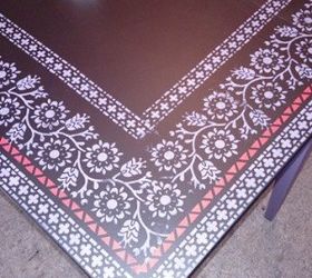 inlay stencil table, painted furniture