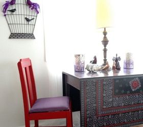 inlay stencil table, painted furniture