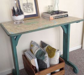 vintage table with london map decoupage, decoupage, painted furniture