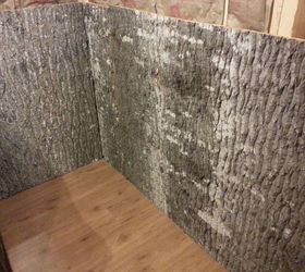 bark walls harvesting poplar bark, diy, repurposing upcycling, wall decor