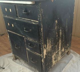 beat up garage cabinet becomes a custom kitchen countertop base, countertops, kitchen cabinets, kitchen design, painted furniture, repurposing upcycling