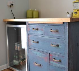 beat up garage cabinet becomes a custom kitchen countertop base, countertops, kitchen cabinets, kitchen design, painted furniture, repurposing upcycling