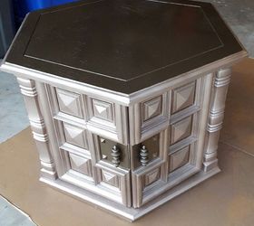 1960s octagon end table makeover pet bed in process, painted furniture, pets, pets animals