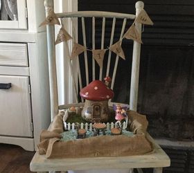make a fairy garden from an old chair, crafts, gardening