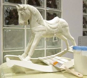 white horse, chalk paint, crafts, painted furniture