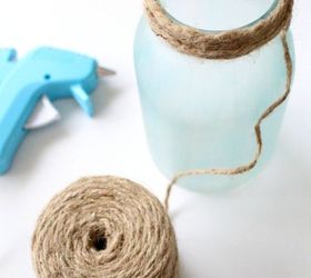 diy sea glass mason jar candle holder, crafts, mason jars