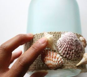 diy sea glass mason jar candle holder, crafts, mason jars