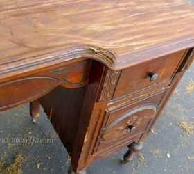 vintage desk makeover, painted furniture