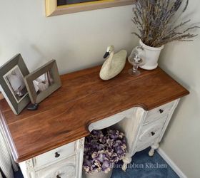 vintage desk makeover, painted furniture