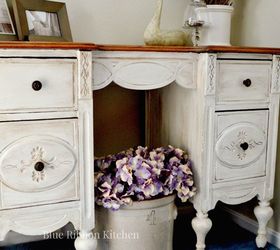vintage desk makeover, painted furniture
