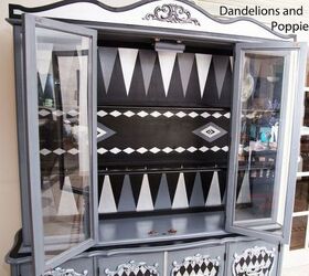 alice plays backgammon, painted furniture