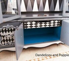 alice plays backgammon, painted furniture