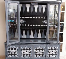 alice plays backgammon, painted furniture