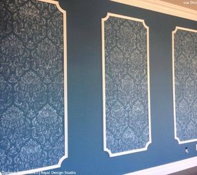 glam haute trend black painted stenciled walls, chalk paint, painting, wall decor