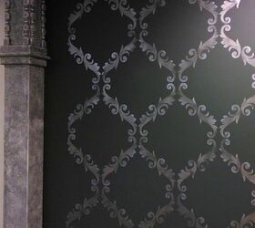 glam haute trend black painted stenciled walls, chalk paint, painting, wall decor