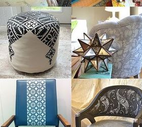 8 beautiful upholstery updates with furniture stencils chalk paint, chalk paint, painted furniture, reupholster