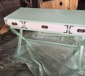 diy campaign desk makeover, painted furniture
