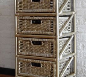 diy rattan drawer makeover, painted furniture