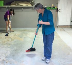 garage floor metallic coating, concrete masonry, diy, flooring, garages, painting