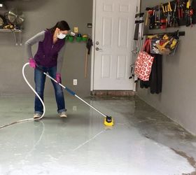 garage floor metallic coating, concrete masonry, diy, flooring, garages, painting