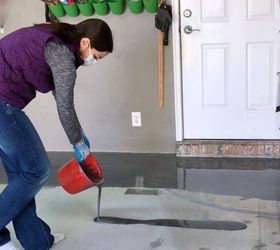 garage floor metallic coating, concrete masonry, diy, flooring, garages, painting