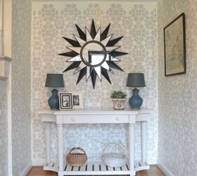 stencil or wallpaper my foyer stencil was the way to go, diy, foyer, painting, wall decor